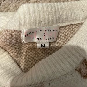 Pink lily Caitlin Covington the Lizzie ivory animal print dress